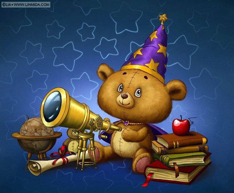 №729985 - астроном, детям, мишка - оригинал