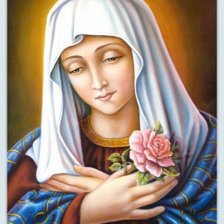 Оригинал схемы вышивки «Virgen Maria con Rosa» (№730057)