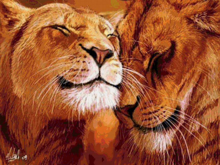 Львиная пара - кошки, животные - предпросмотр