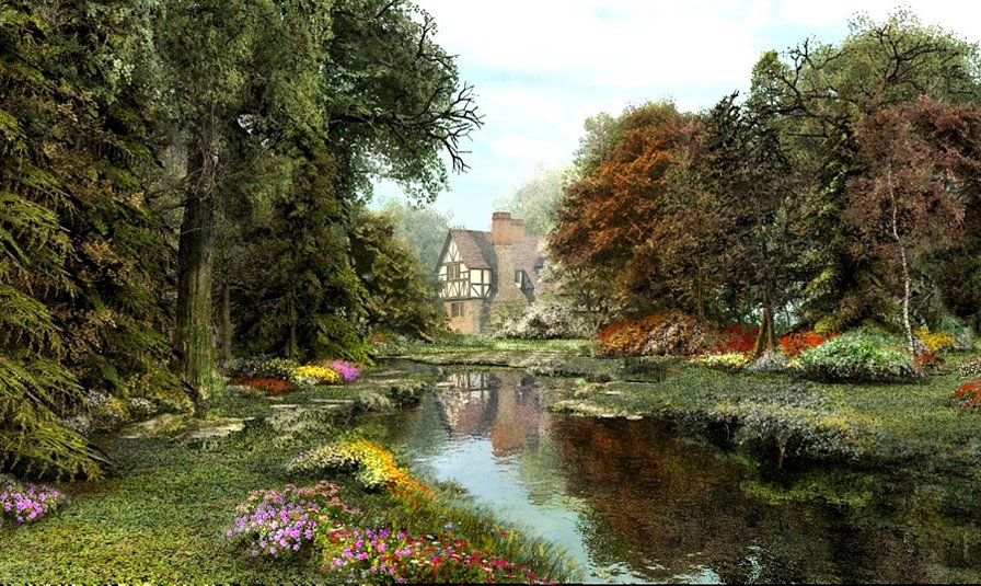 домик - природа, пейзаж, дом - оригинал