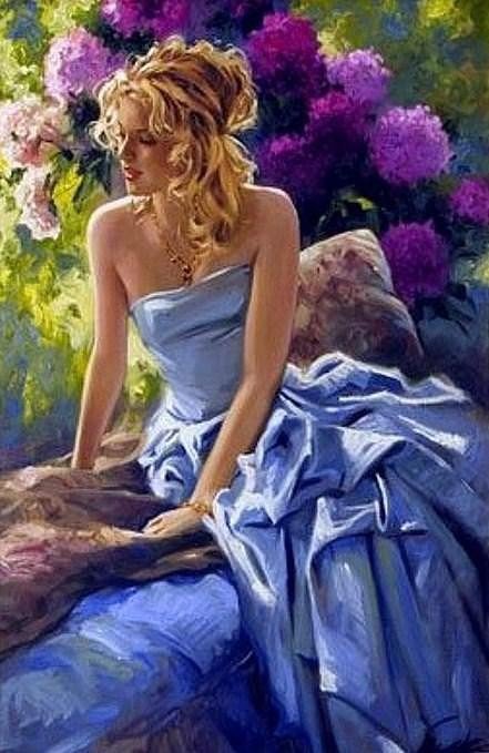 Девушка в голубом - девушка, люди - оригинал