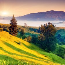 Схема вышивки «Восход в горах»