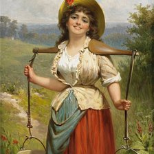 Схема вышивки «девушка с коромыслом»