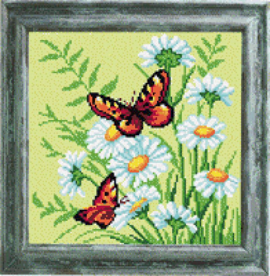 подушка бабочки ромашки - предпросмотр