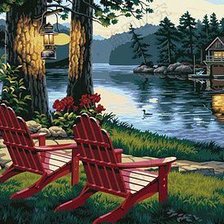 Схема вышивки «На берегу реки»