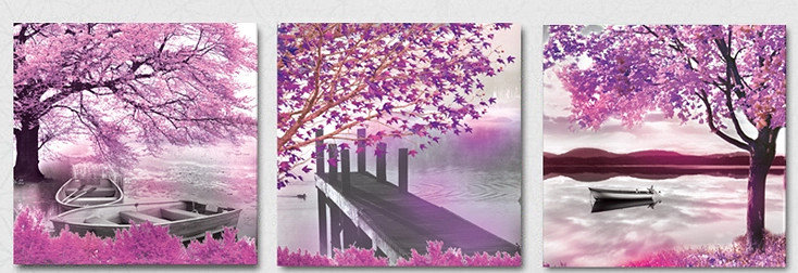 Розовый туман - сегментированные картины - оригинал