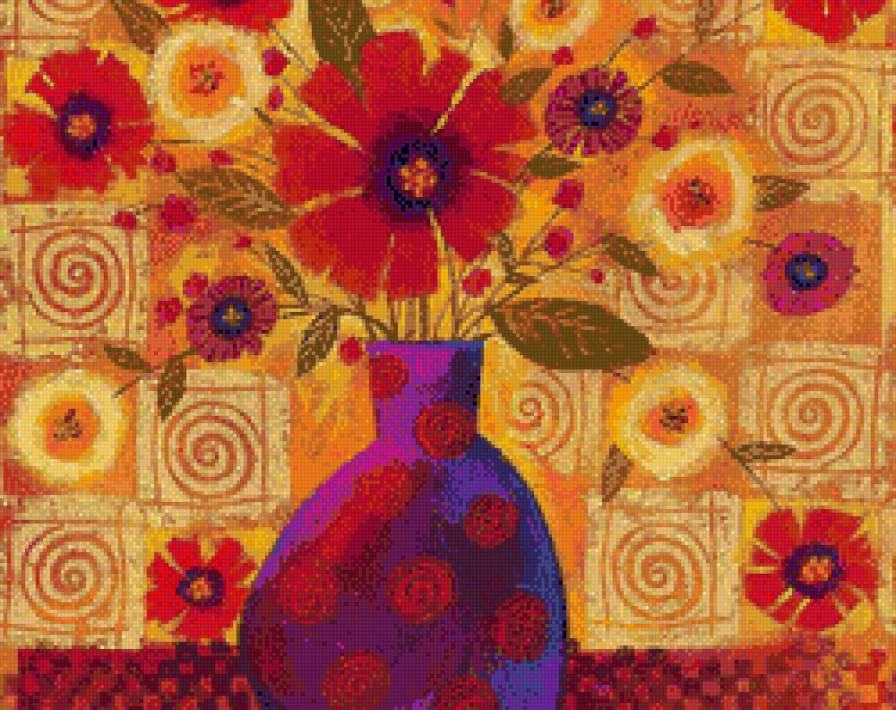 рисованные цветы-11 - цветы, настроение, рисунок, живопись - предпросмотр