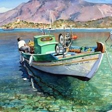 Схема вышивки «Рыбаки»