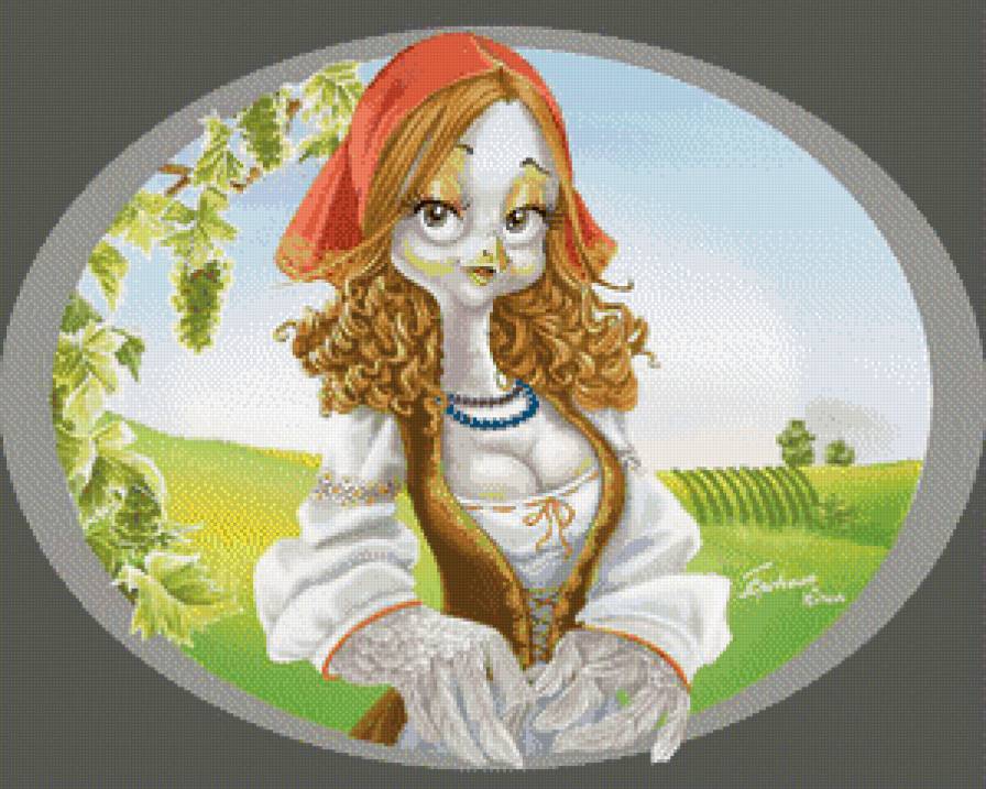 Художник-иллюстратор Юлия Бровченко - птица, виноград, картина - предпросмотр