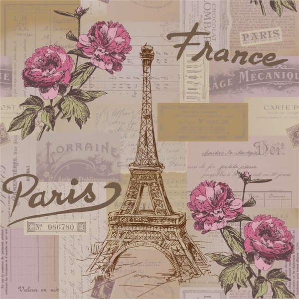 париж - часы, цветы - оригинал