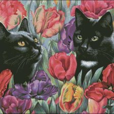 Схема вышивки «Черные кошки»