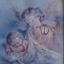 Оригинал схемы вышивки «Дитя и ангел» (№733476)
