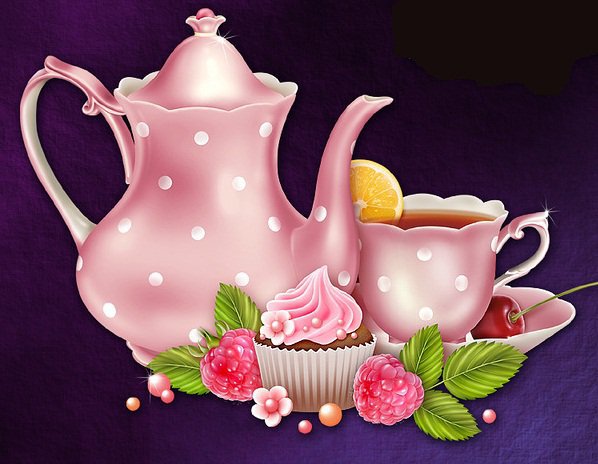 Приглашение на чай - кухня, чаепитие, сервиз - оригинал