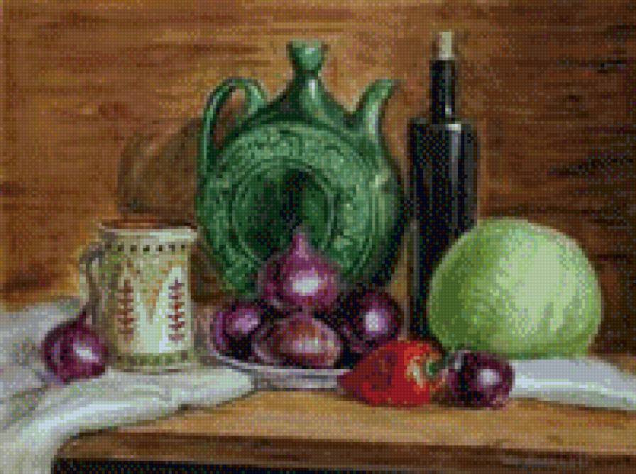 Натюрморт с овощами - для дачи, для кухни, урожай, овощи - предпросмотр