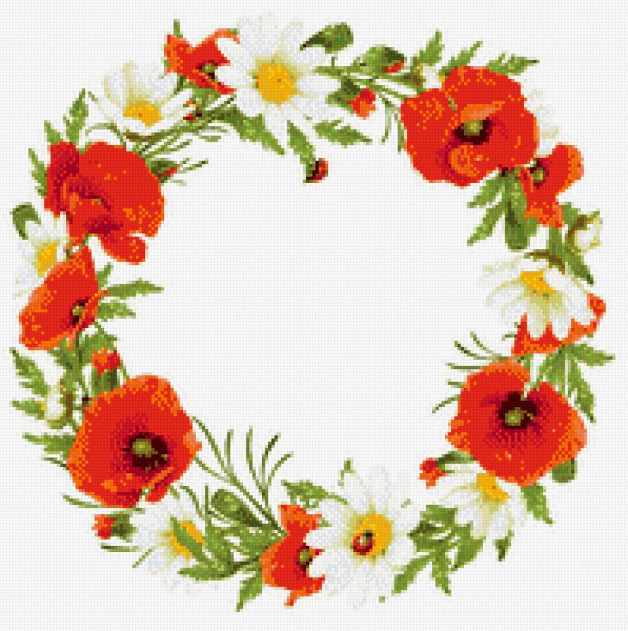 маки-ромашки - колоски, ромашки, маки - предпросмотр