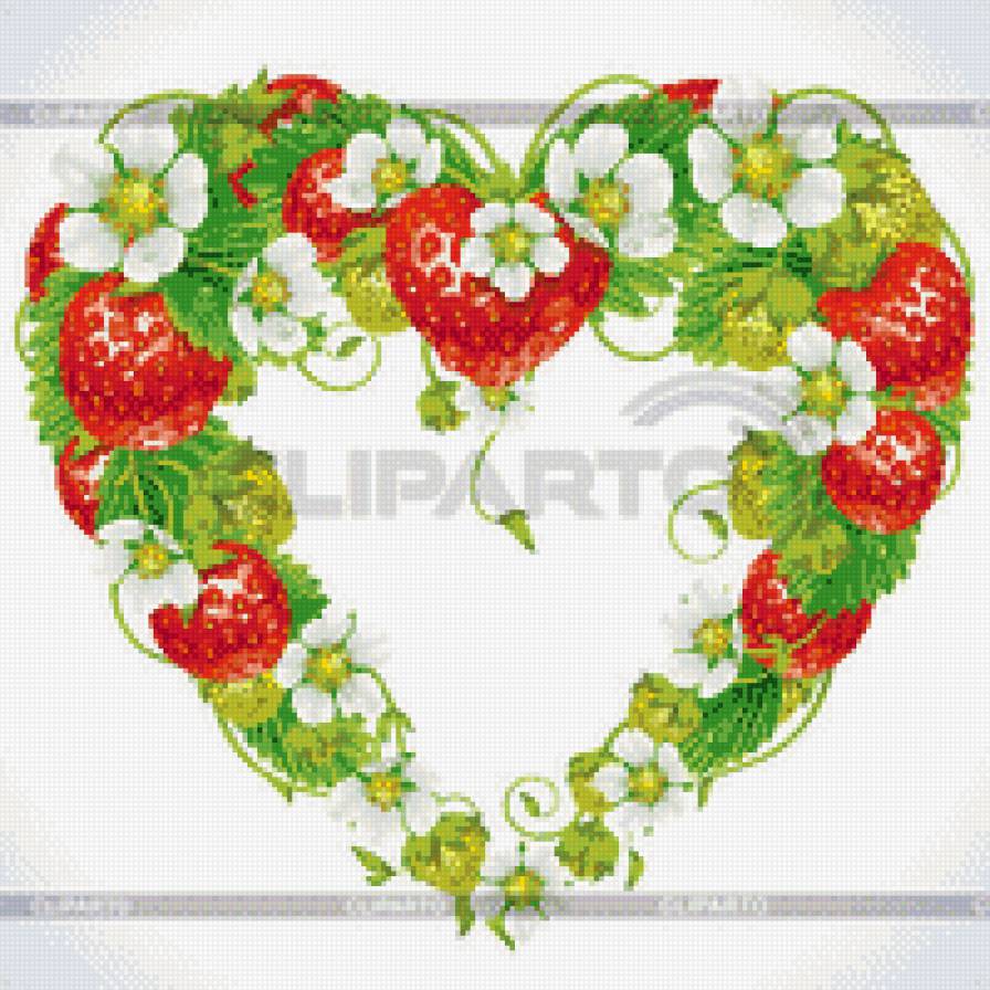 клубника - клубника, сердце - предпросмотр