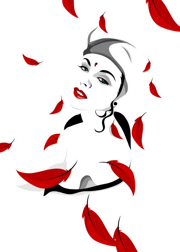 Девушка осенний листок . Фэнтези2 - оригинал