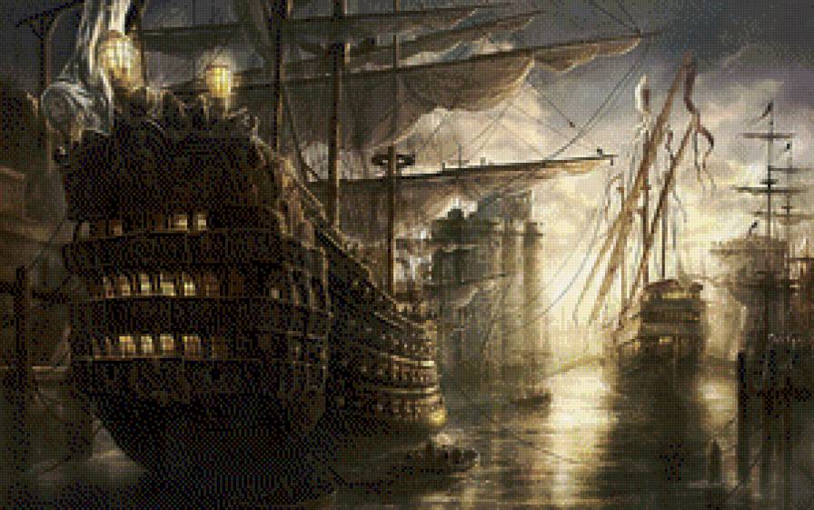 Перед боем - корабли.море, бой - предпросмотр