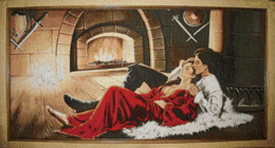 Любовь - двое, любовь, камин - предпросмотр