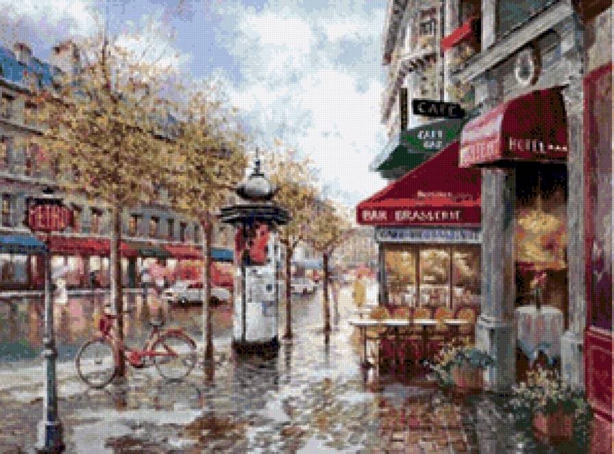 Городской пейзаж - после дождя, пейзаж, улица, город, осень - предпросмотр