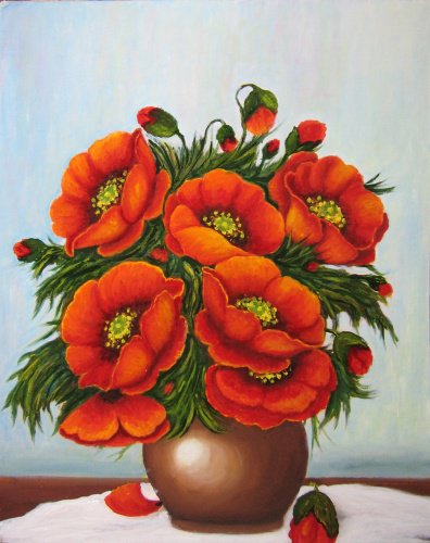 Маки в вазе - цветы, букет, маки, ваза - оригинал