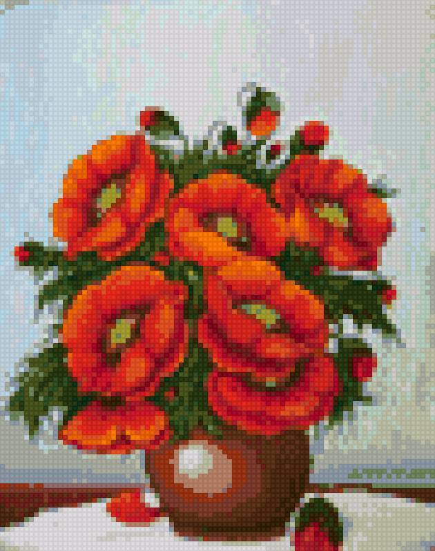 Маки в вазе - цветы, букет, ваза, маки - предпросмотр