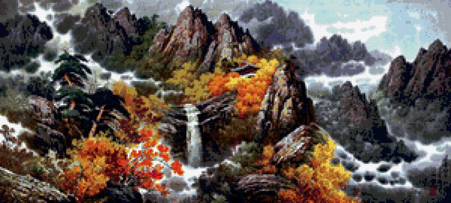 водопад - пейзаж, водопад, природа - предпросмотр