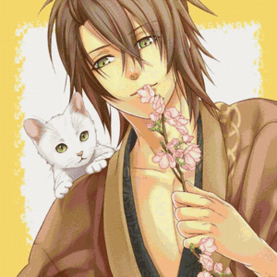 Okito - аниме, демоны бледной сакуры, кот, сакура - предпросмотр