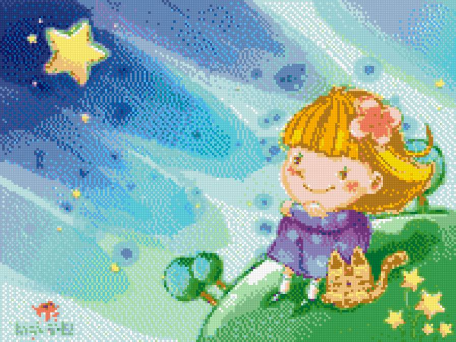 Маленькая мечта - девочка, детская картинка, звезда, мечта - предпросмотр