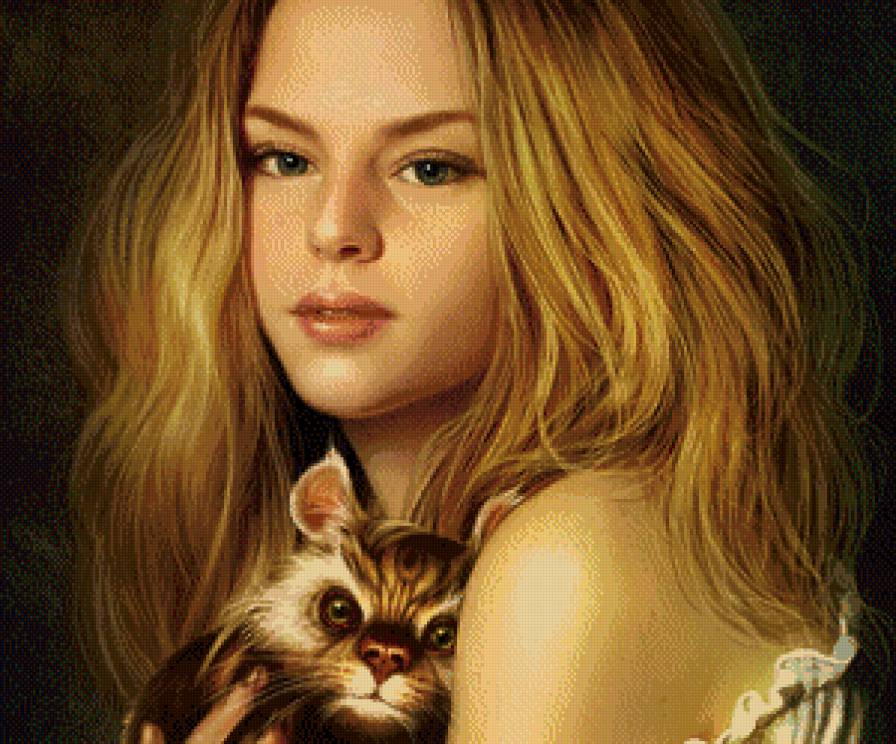 Девушка и зверушка - предпросмотр