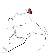Оригинал схемы вышивки «Девушка с бабочкой» (№736320)