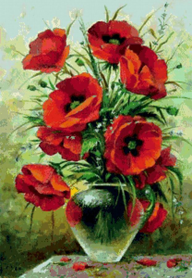 букет маков - цветы - предпросмотр