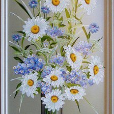 Схема вышивки «панно ромашки»