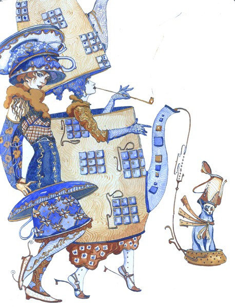 Чайная пара - для столовой, абстракция - оригинал