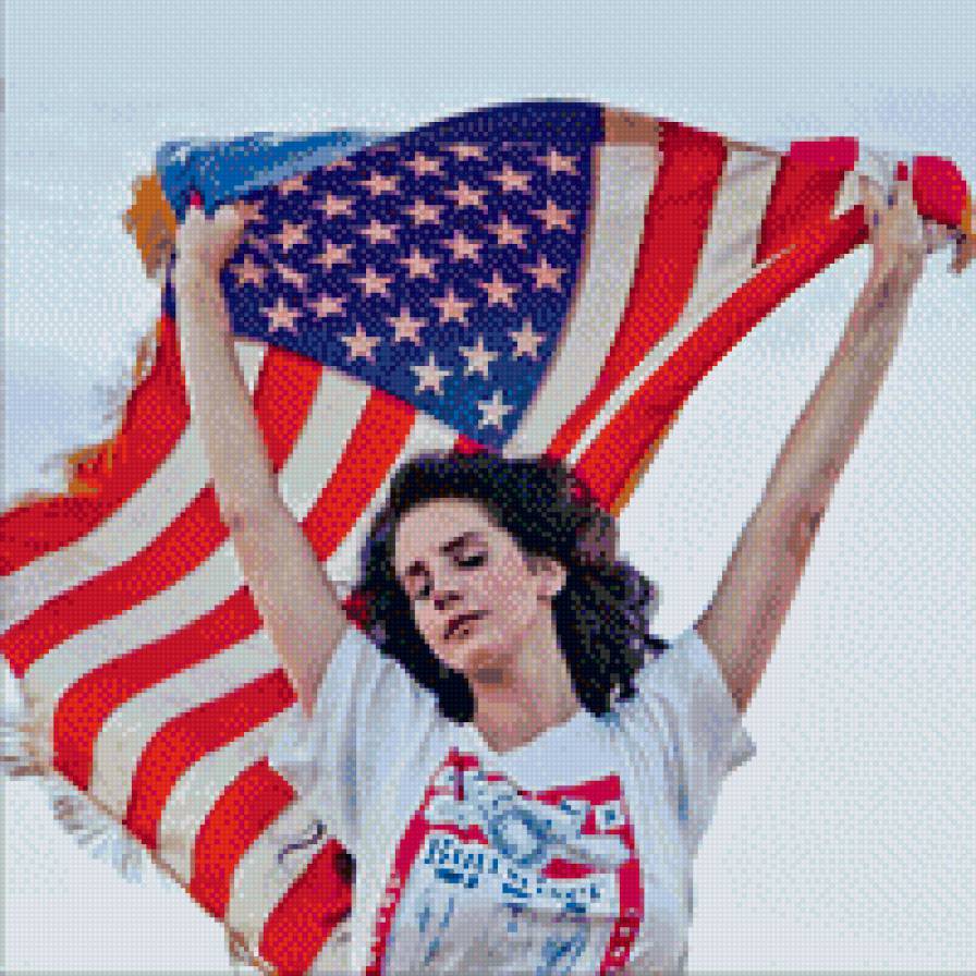 Lana Del Rey and American Flag - lana del rey american flag - предпросмотр