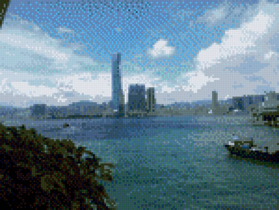 Здание в Гонконге - гонконг, современность, море, день, город - предпросмотр