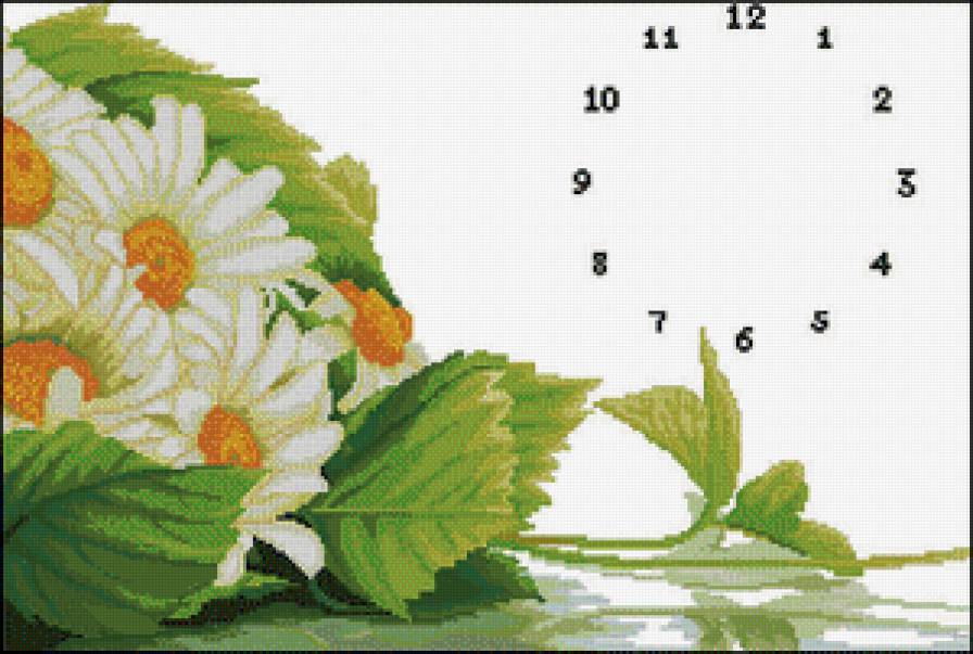 Часы "Букет ромашек" - предпросмотр