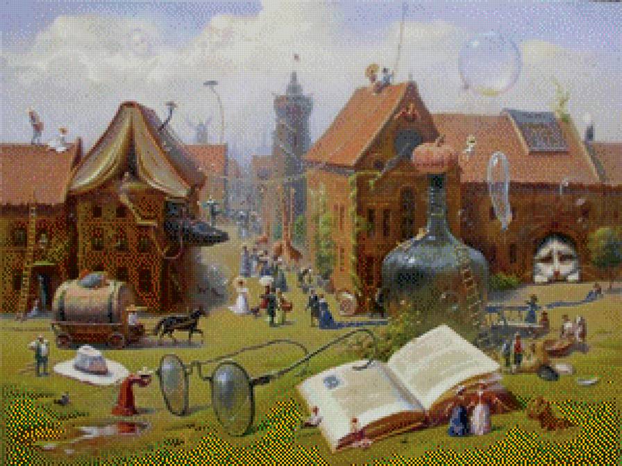 странный город - дом, люди - предпросмотр