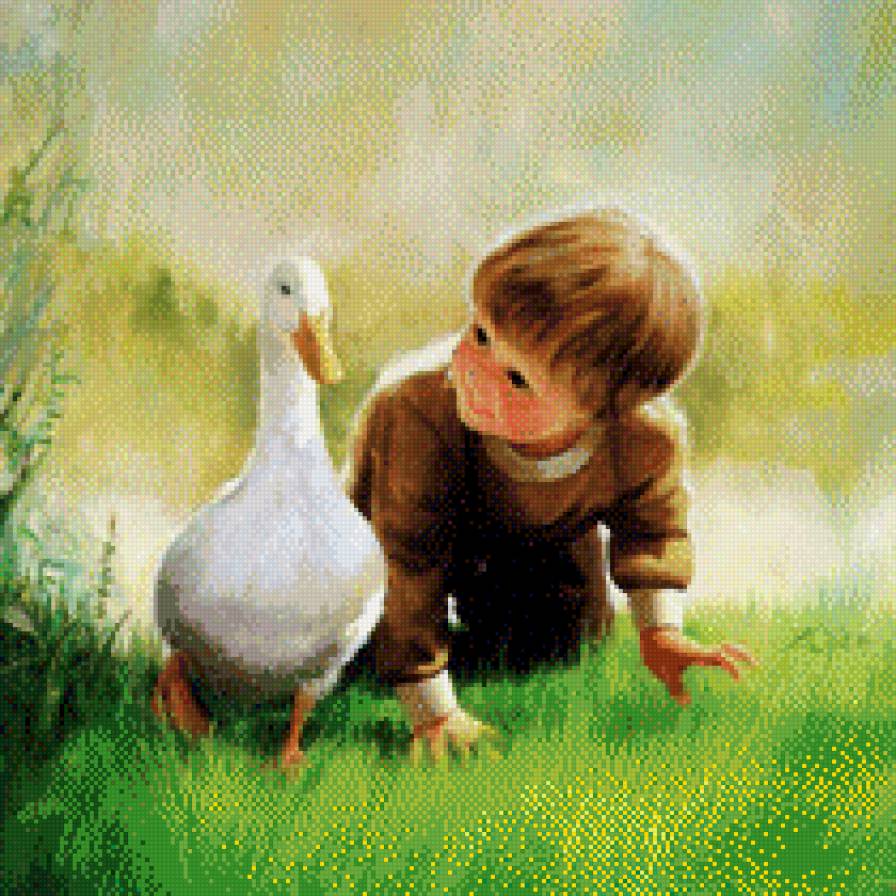 Беззаботное детство - дети, животные - предпросмотр