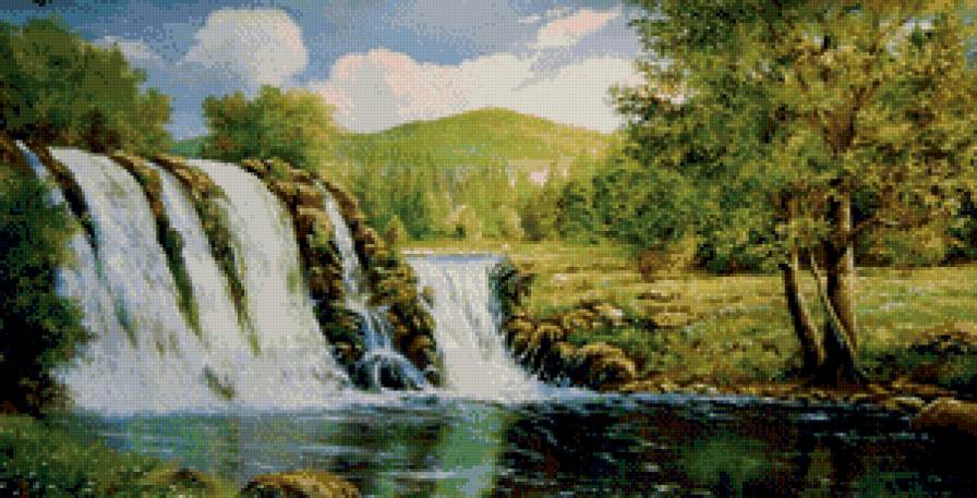 водопад - пейзаж, водопад, природа - предпросмотр