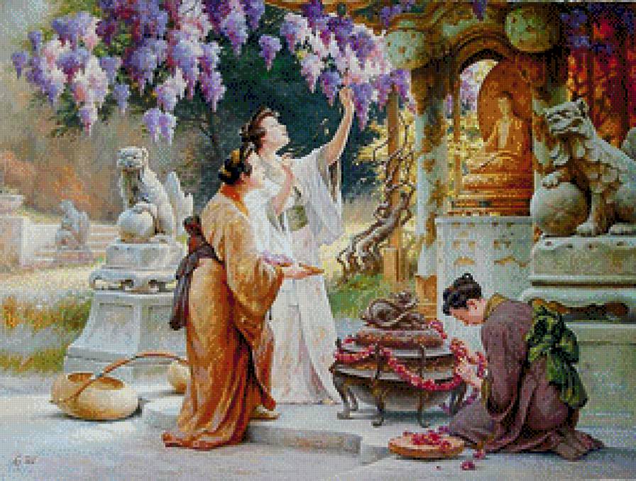 китайские мотивы - люди, женщины - предпросмотр