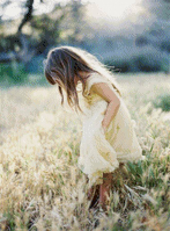 девочка - девочка, растения, зелень, природа, люди - предпросмотр