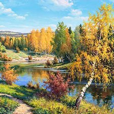 Схема вышивки «осенний пейзаж»