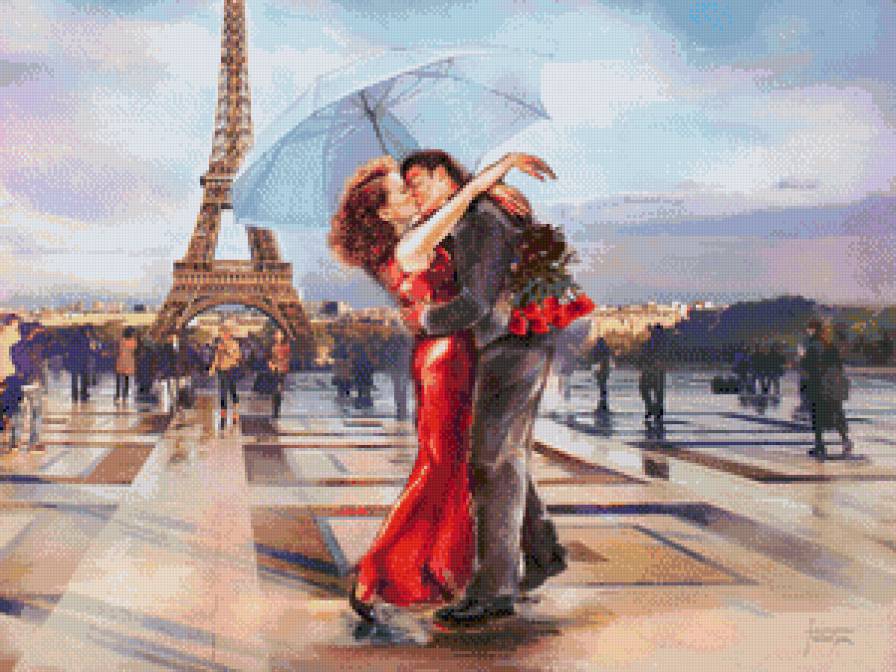 поцелуй - городской пейзаж, влюбленные, пара, девушка - предпросмотр