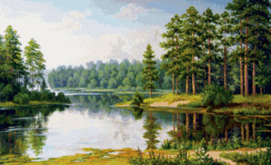 лес, река, берег - предпросмотр