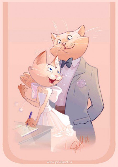 МОЛОДОЖЕНЫ - котики, коты, свадьба - оригинал