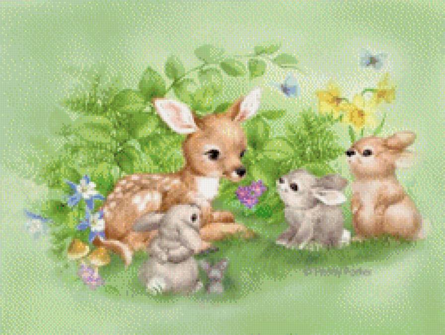 №739015 - олененок, заяц - предпросмотр