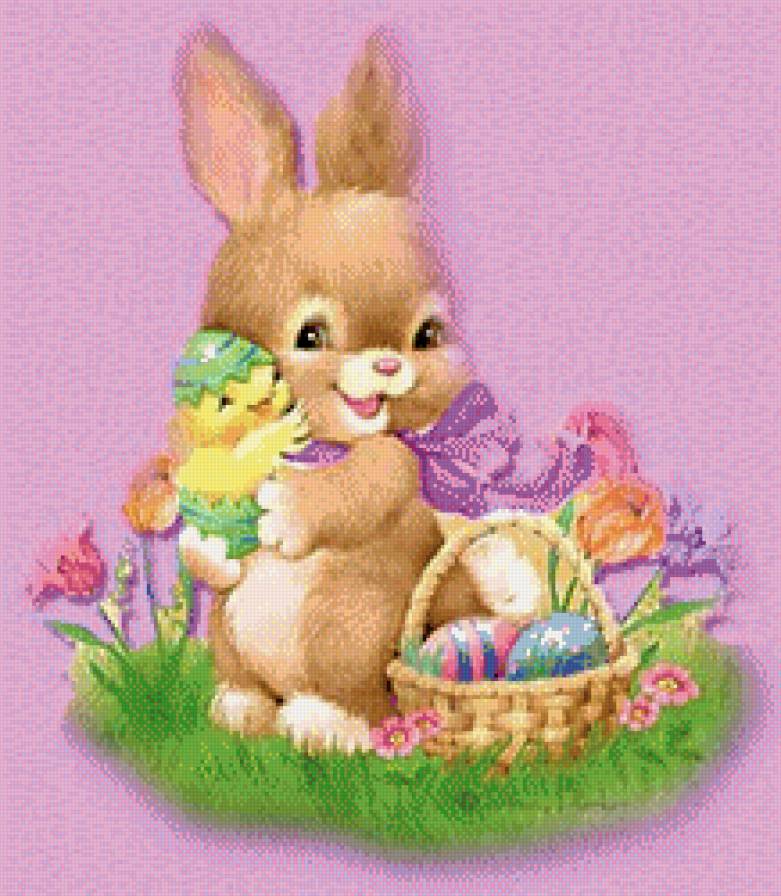 №739019 - заяц, цветы - предпросмотр