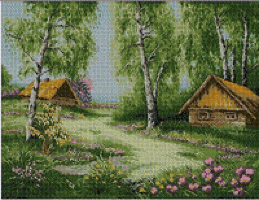 В деревне - березы, природа, пейзаж - предпросмотр