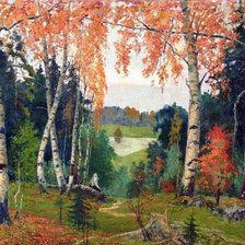 в осеннем лесу